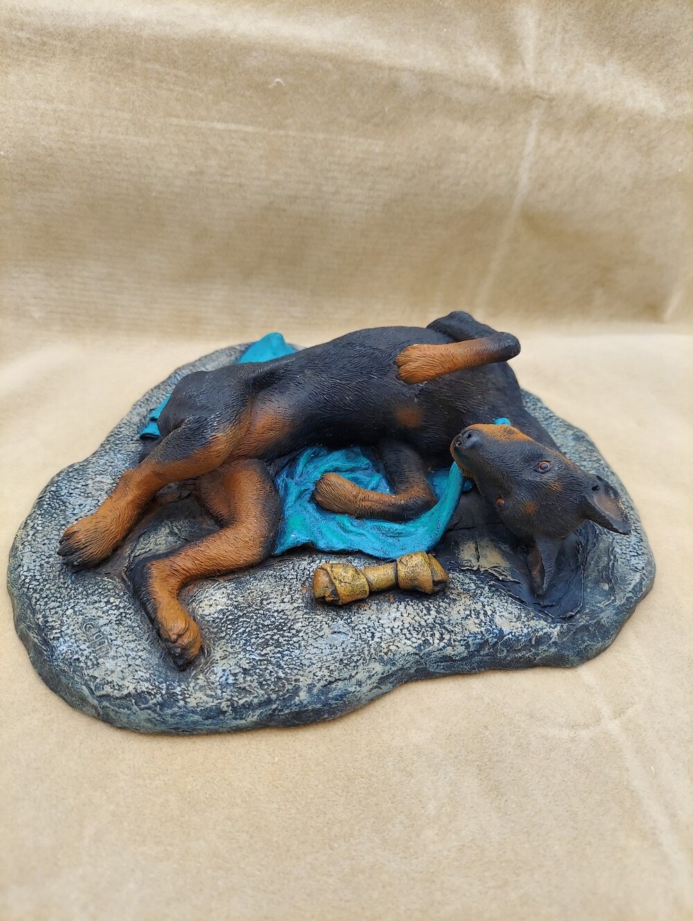 Resin Doberman Dog Puppy Figurine